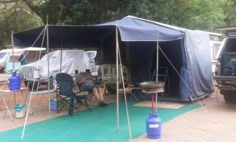 SOLD 1995 Venter Trailer with Jurgens Camp lite tent (CT 1301)